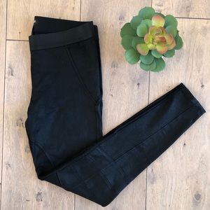 David Lerner Coated Moto Leggings Black SZ M